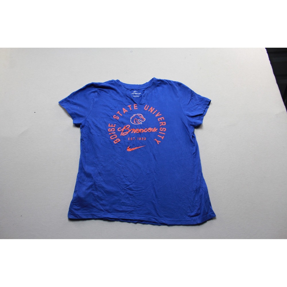Nike Graphic T-Shirt Women Medium Blue Excellent Boise State University Broncos